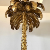Floor lamp palm metal gilded from the 70s