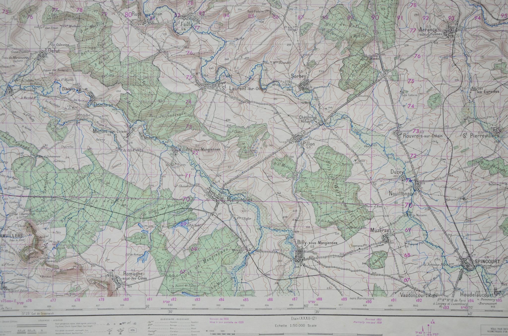 Vintage map of Longuyon
