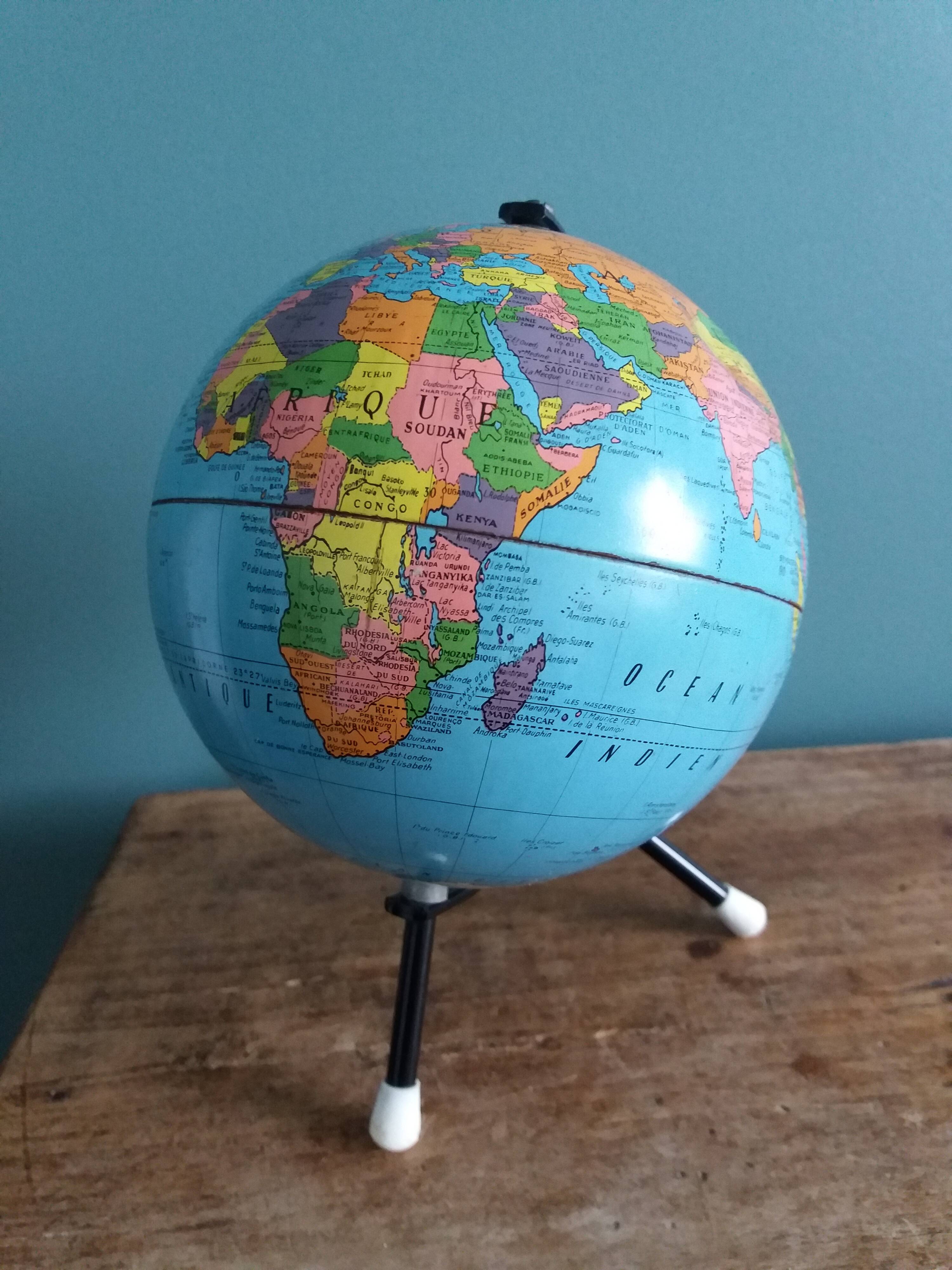 Globe world map Taride 50s 60s