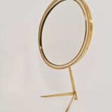 Mid century vanity brass  table mirror von vereinigte werkstätten münchen germany 1960s