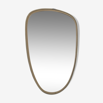 Vintage mirror 1960 free-form asymmetrical rearview mirror - 40 x 26 cm