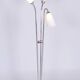 Czech Art Deco Floor Lamp in Chrome, Opal Glass and Lacquered Wood, 1930s