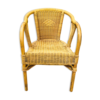 Rattan and wicker armchair