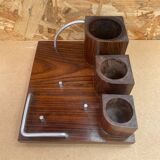 Old Smoking Kit Storage In Wood & Aluminum Vintage #B089