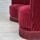 1960s, Danish 3-seater "Banan" sofa, original cherry-red furniture velour.