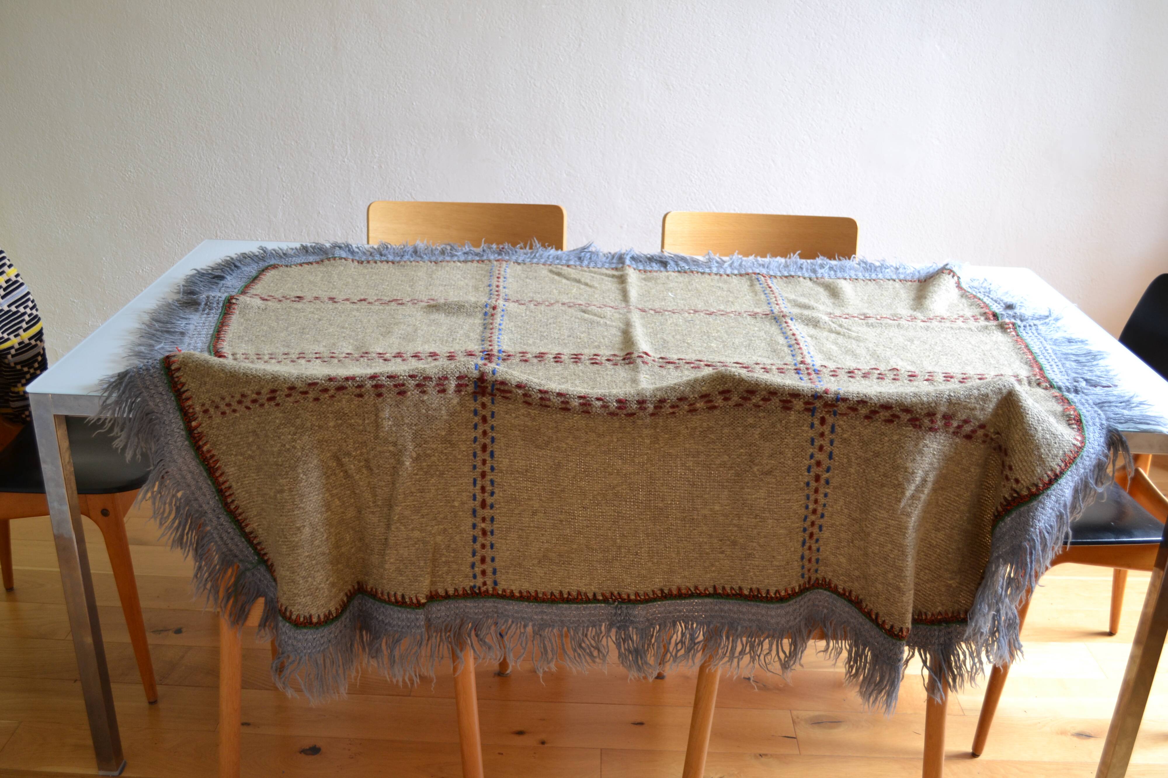 Vintage handmade pure wool blanket blanket