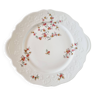 Assiette Plate de Présentation à Anses en Porcelaine Française de Limoges à Décor Floral de petites