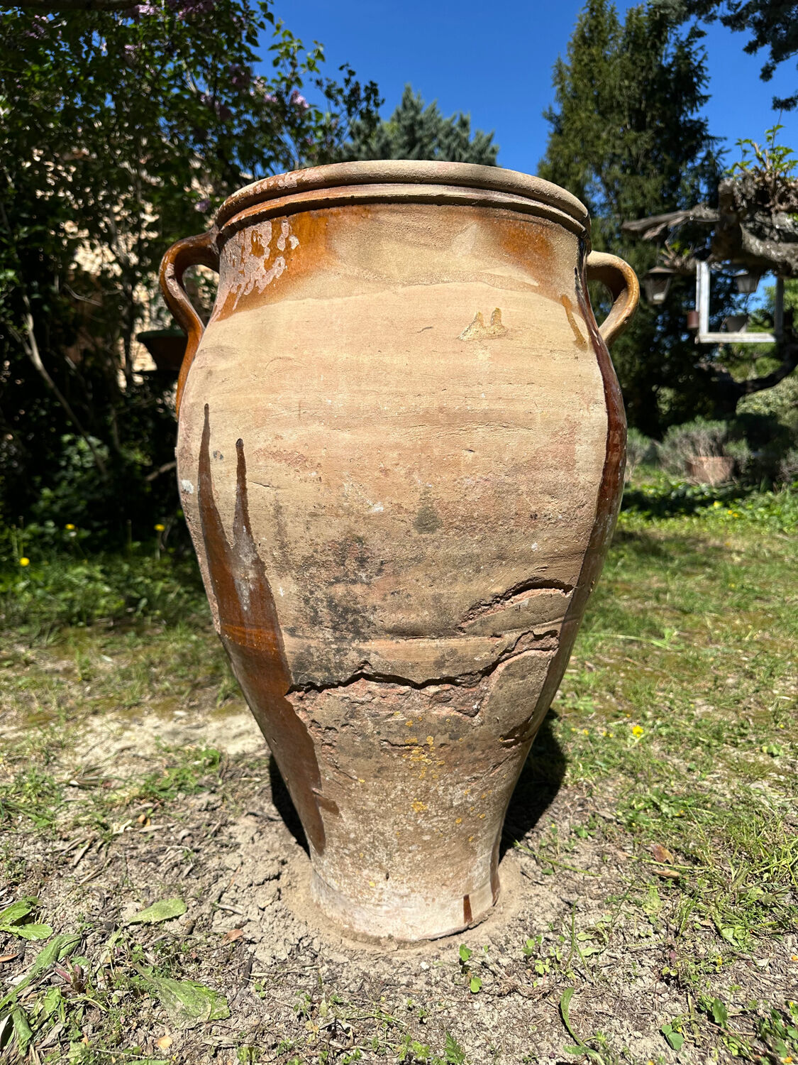 19th-century terracotta pottery jar