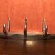 Old wall coat rack 3 patères doubles metal chrome design vintage