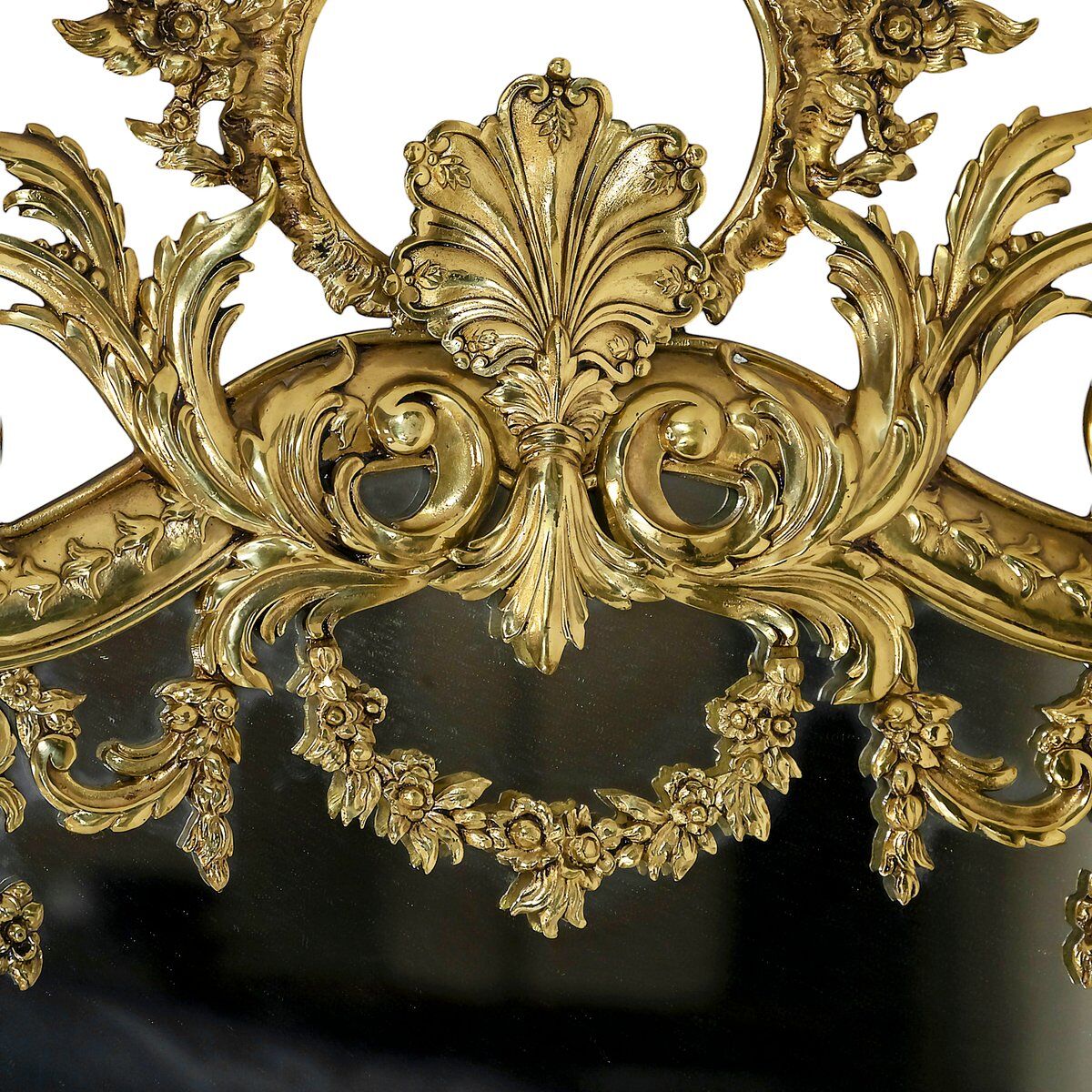 Vintage French brass wall mirror, 1960s