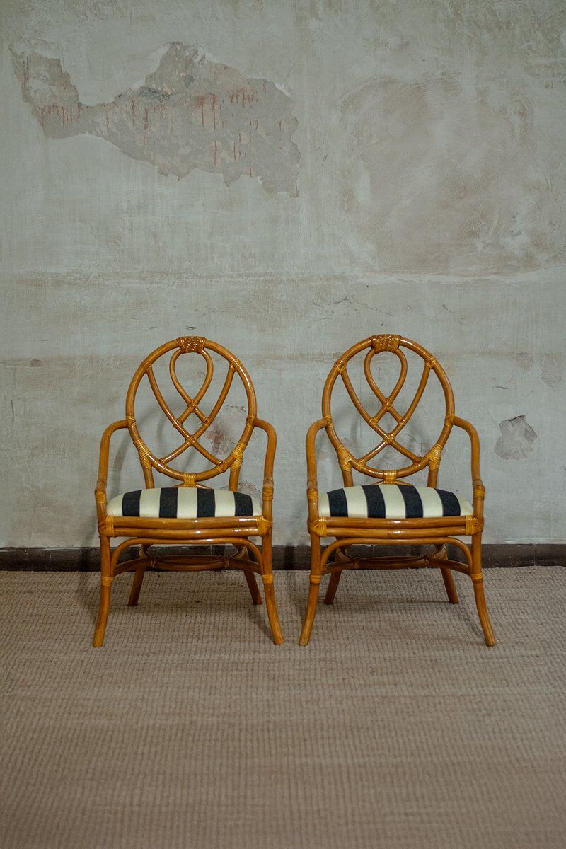 Vintage bamboo chairs, 1970s, set of 6