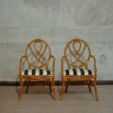 Vintage bamboo chairs, 1970s, set of 6
