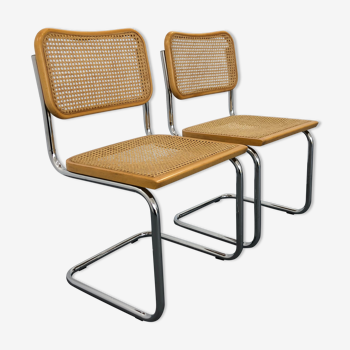 Pair chairs design Marcel Breuer, Italy, 1980