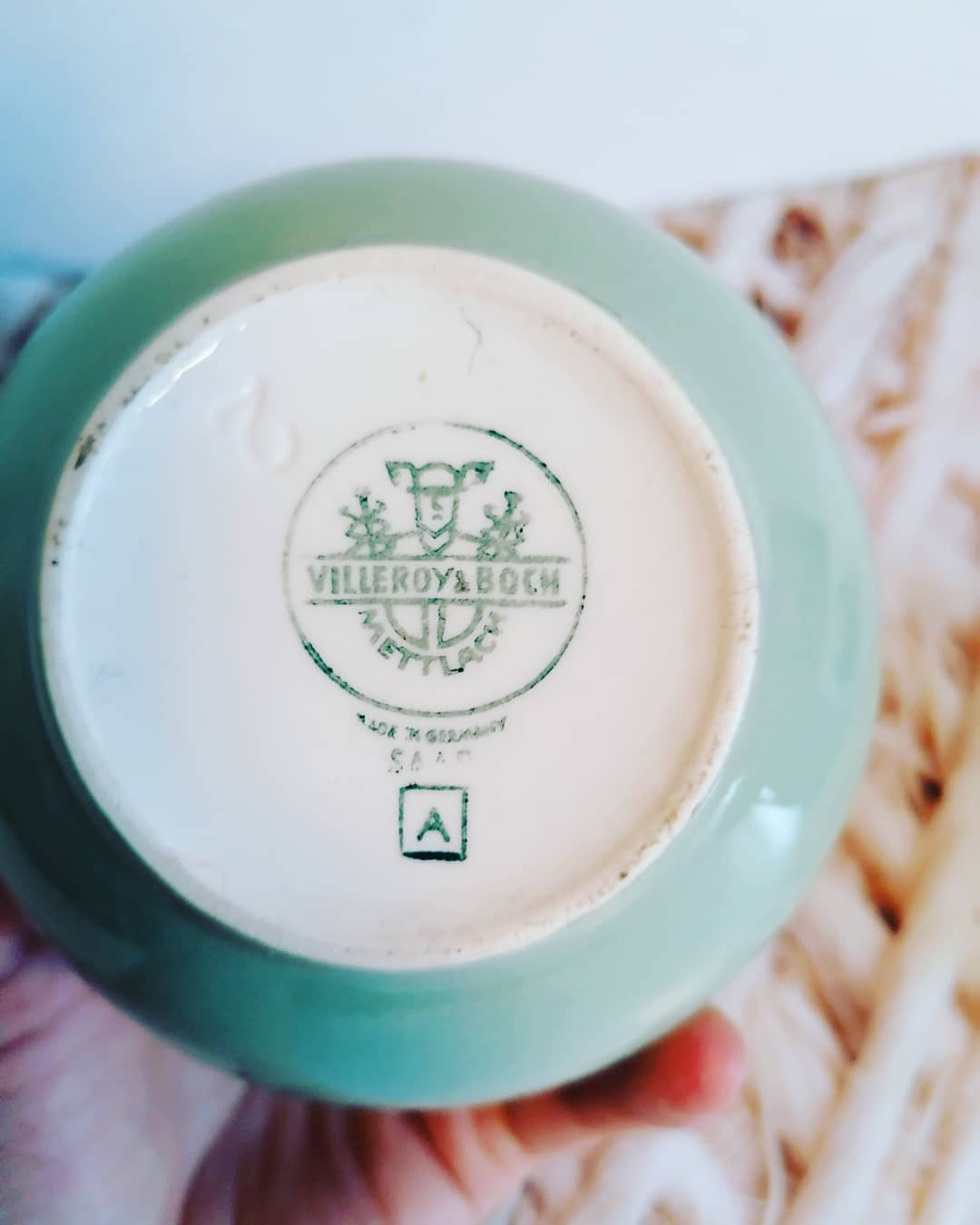 Milk pot and almond green sugar, vintage, Villeroy and Boch