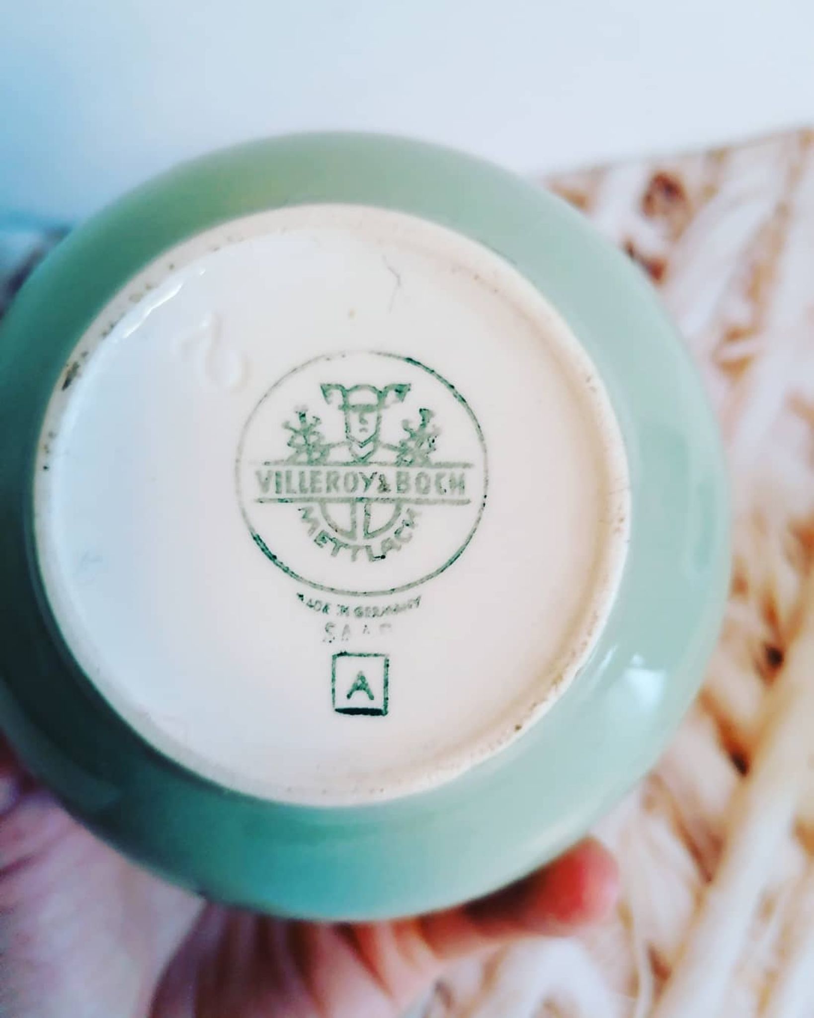 Pot à lait et sucrier vert amande vintage Villeroy et Boch