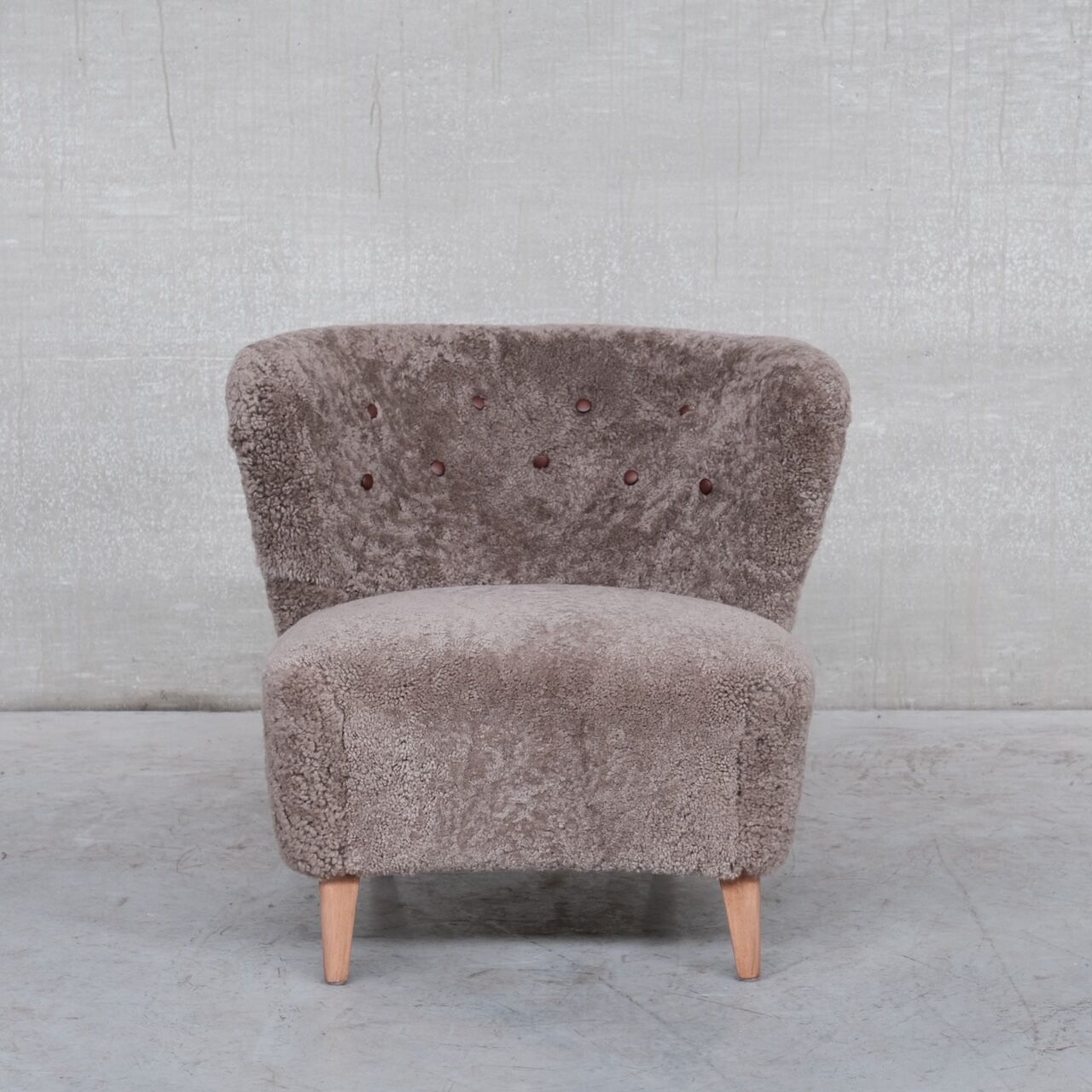 Gösta Jonsson Shearling Mid-Century Swedish Lounge Chair