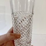 5 vintage glasses with a diamond point pattern