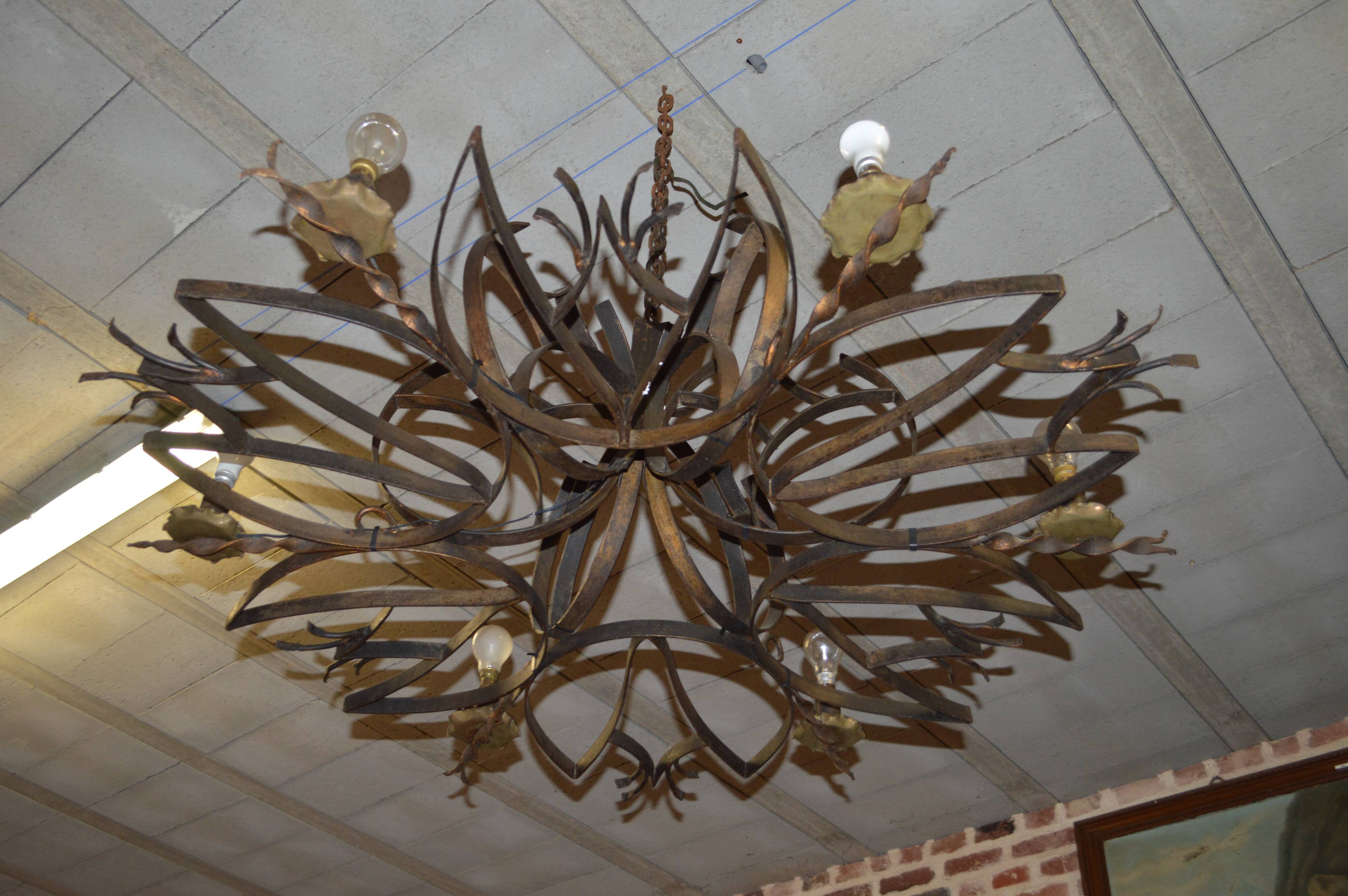 Wrought iron chandelier 6 lights