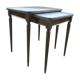 Nesting tables in dark wood and white marble