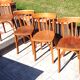 Suite of four foot bistro chairs with hoops / vintage 40s-50s