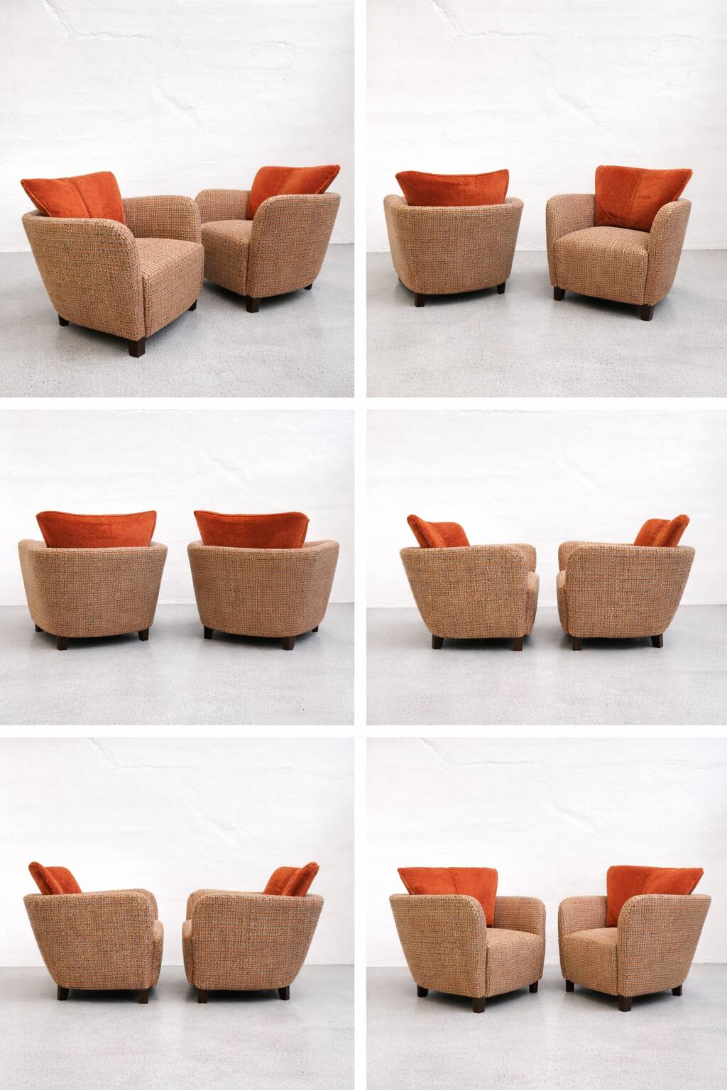 Rare sculptural lounge armchairs by  Kaesz Gyula, Hungary, ca.1941-42