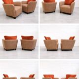 Rare sculptural lounge armchairs by  Kaesz Gyula, Hungary, ca.1941-42