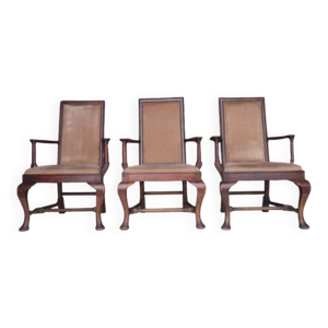3 fauteuils chippendale