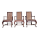 3 fauteuils chippendale en chêne massif, XIXème siècle