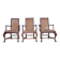 3 fauteuils chippendale en chêne massif, XIXème siècle