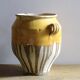 Large Antique French Confit Pot with Yellow Glaze