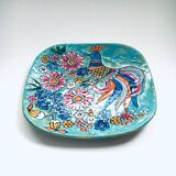 French hand-painted art pottery charger dish by Marjatta Taburet, Quimper, 1960s.