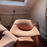 Pair of armchairs mod. F598 called "Groovy" Pierre Paulin 1964 - fabric of salmon origin
