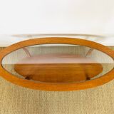 Scandinavian oval teak coffee table