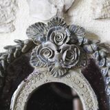 Ceramic mirror decorated with flowers
