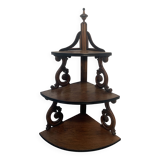 Napoleon III corner shelf in solid walnut, 19th century