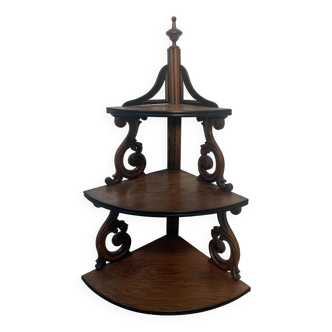Napoleon III corner shelf in solid walnut, 19th century