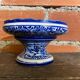Fruit Bowl White Ceramic Vintage Blue Decor #D552