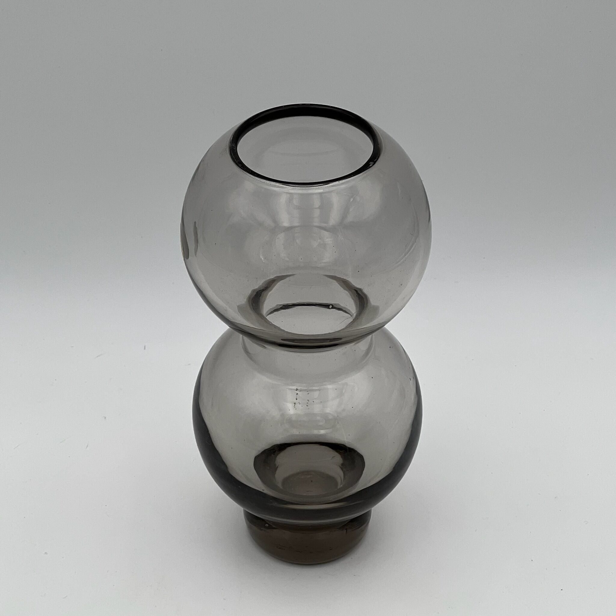 Murano glass 70s vase - mid century modern decor - vintage fume glass made in italy