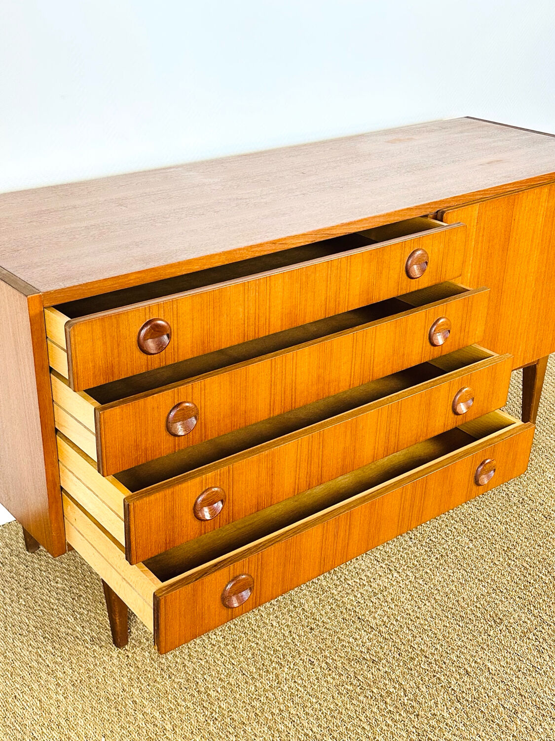 1960s minimalist Scandinavian teak sideboard