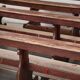 Antique Gothic Church Benches, Late 1800s – Set of 4 Pine Wood Pew Benches