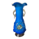 Clichy glass vase with floral decoration in intense blue tones and small years
