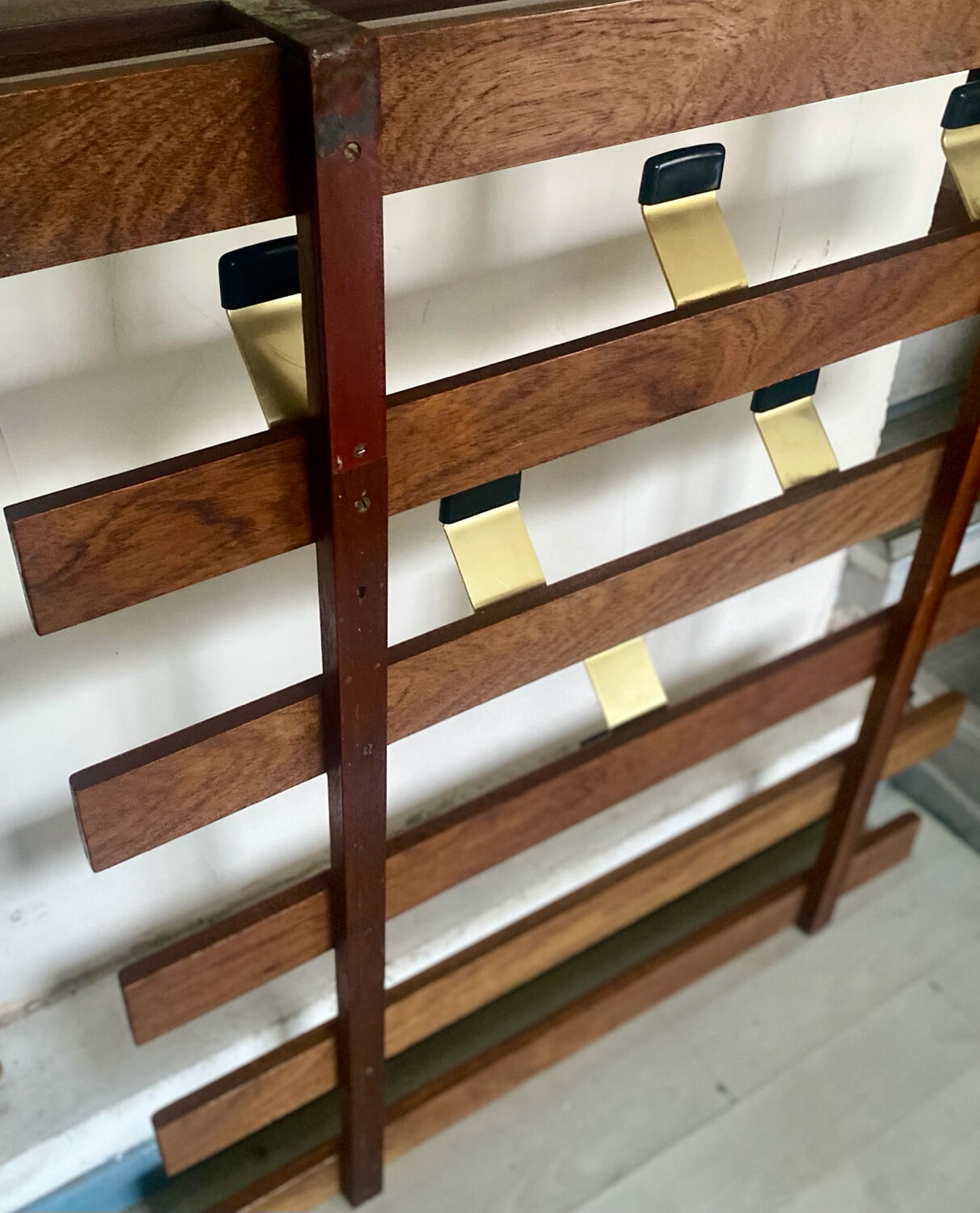 Vintage wall coat rack hooks circa