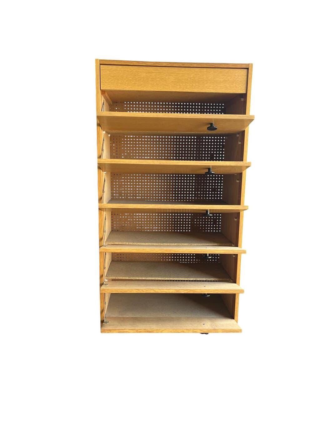 Vintage wooden shoe cabinet / drop-leaf cabinet