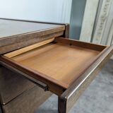 Large Scandinavian executive desk in solid walnut.