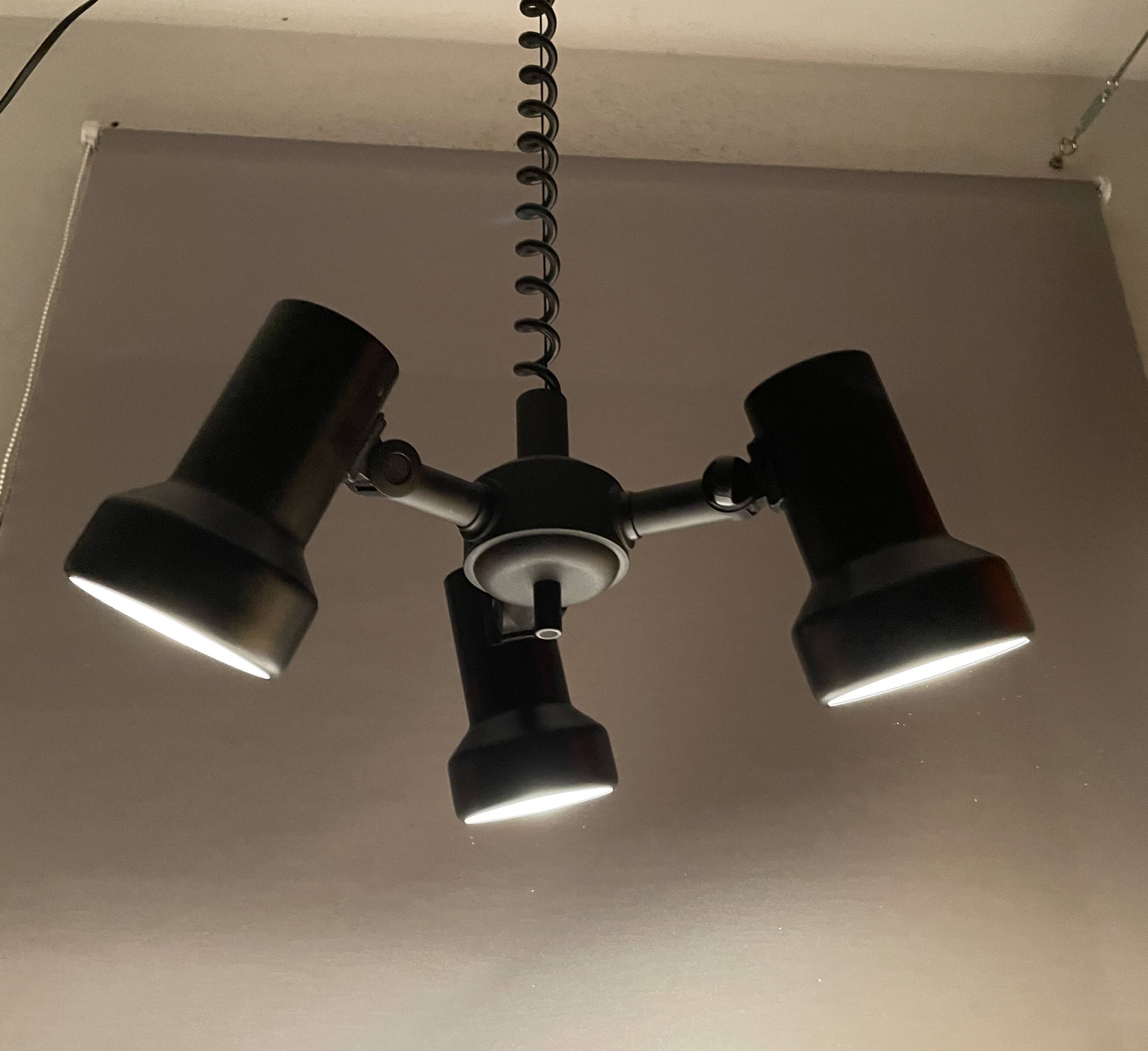 Industrial retractable adjustable 3 spot light  chandelier
