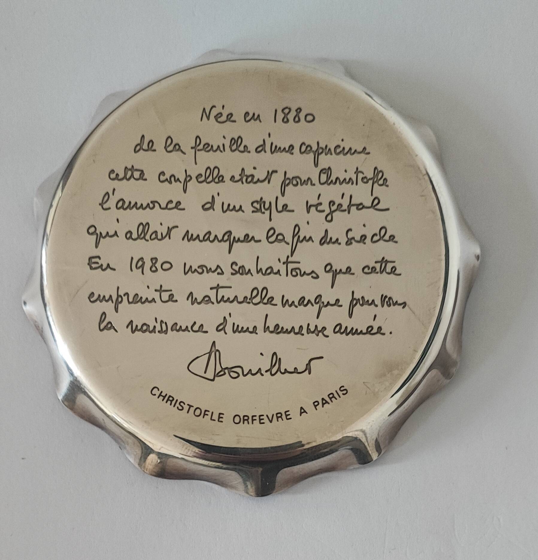 Coupelle Christofle J.Sitoleux feuille de capucine
