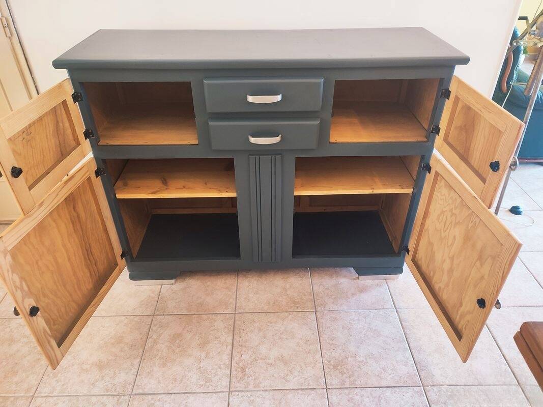 Buffet Mado Gris bleuté années 50 complètement restauré