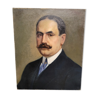 Portrait homme huile sur toile