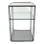 Isocele metal and glass side table by Max Sauze, France 1970's