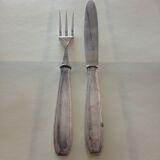 Serving cutlery in silver metal